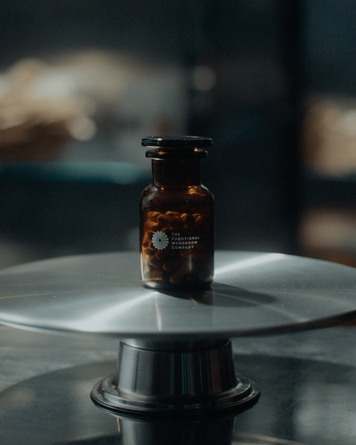 functional mushroom supplement bottle