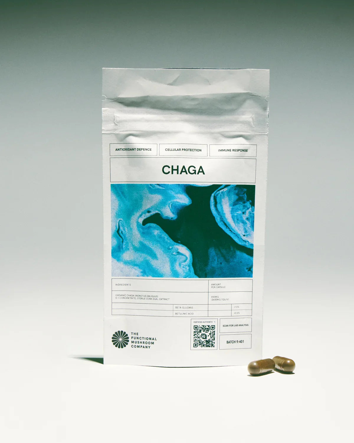 Organic Chaga Mushroom Extract compostable refill pack