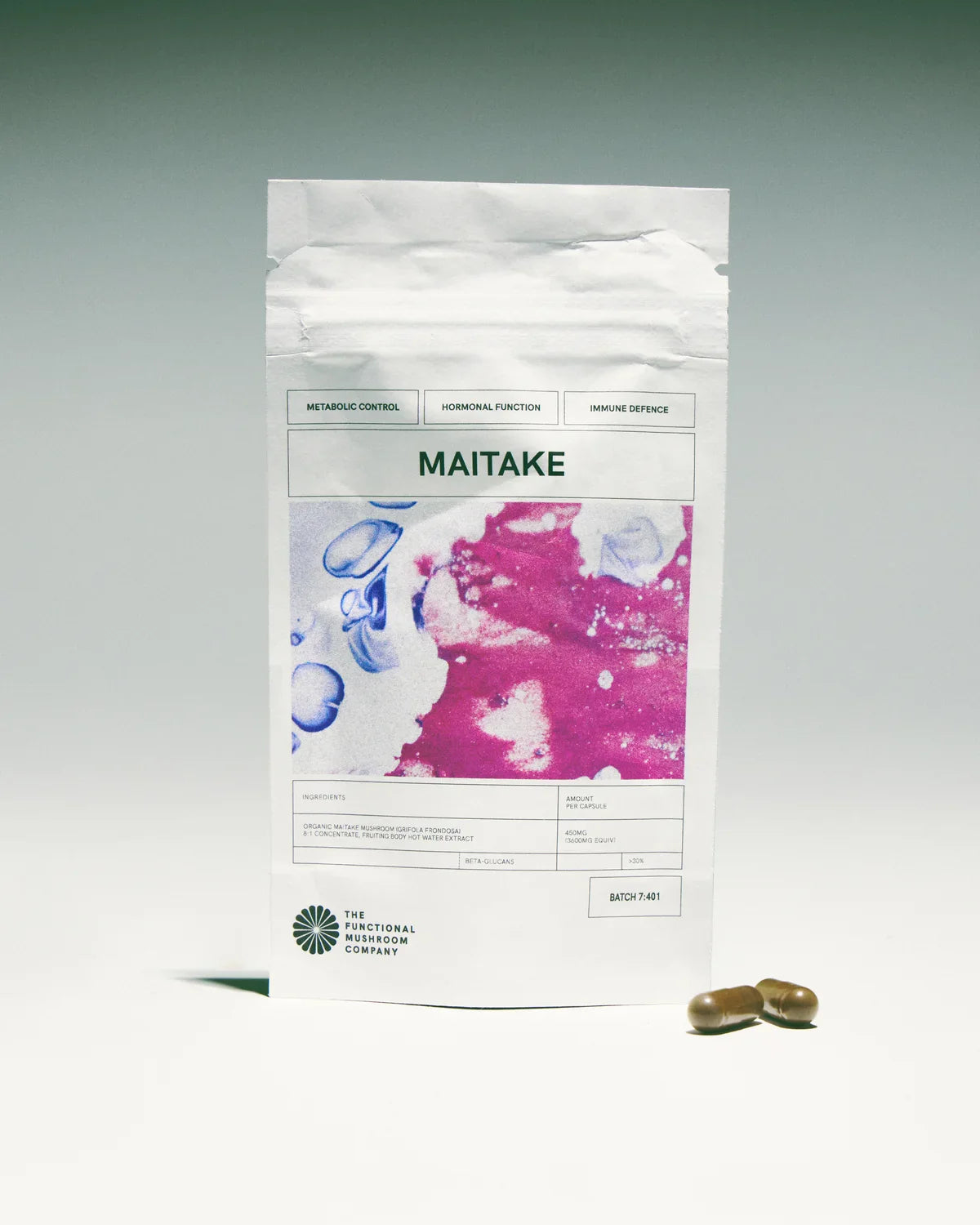 Organic Maitake Mushroom Extract compostable refill pack